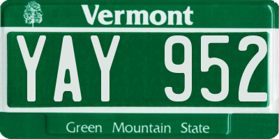 VT license plate YAY952