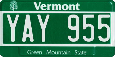 VT license plate YAY955