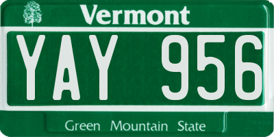 VT license plate YAY956