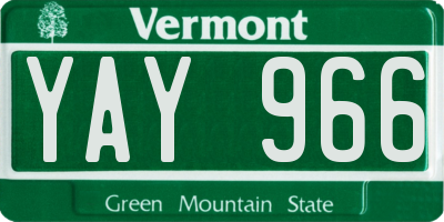 VT license plate YAY966