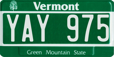 VT license plate YAY975