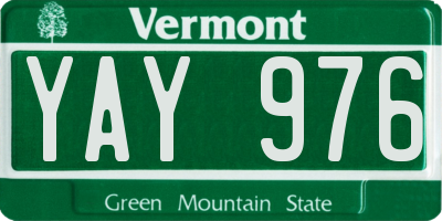 VT license plate YAY976