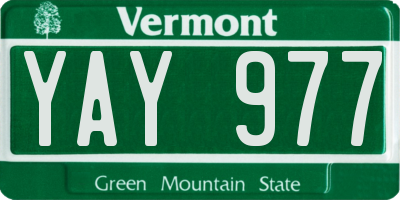 VT license plate YAY977