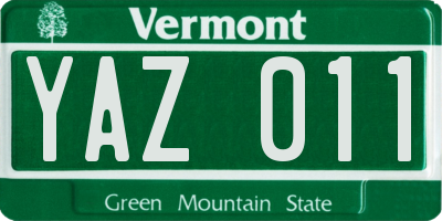 VT license plate YAZ011