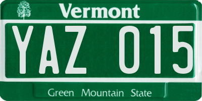 VT license plate YAZ015