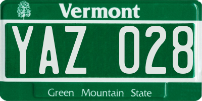 VT license plate YAZ028