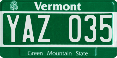 VT license plate YAZ035