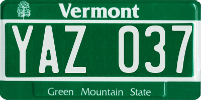 VT license plate YAZ037