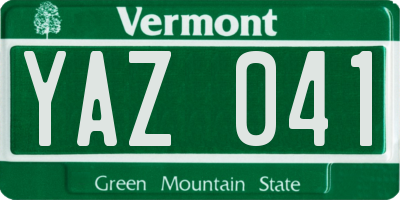 VT license plate YAZ041