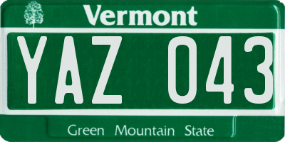 VT license plate YAZ043