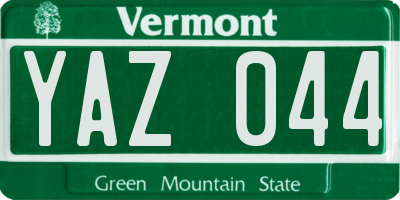 VT license plate YAZ044