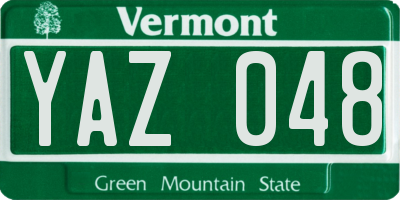 VT license plate YAZ048