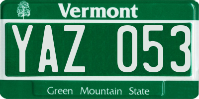 VT license plate YAZ053