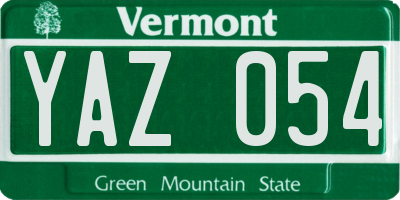 VT license plate YAZ054