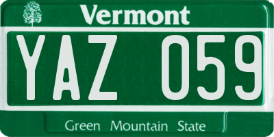VT license plate YAZ059