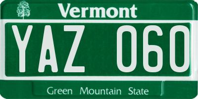 VT license plate YAZ060