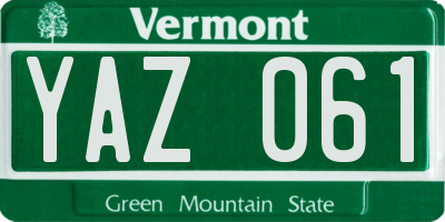 VT license plate YAZ061