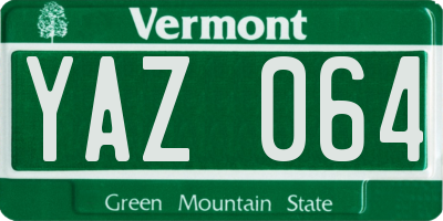 VT license plate YAZ064