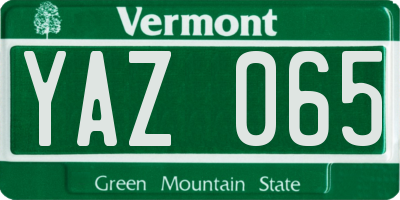 VT license plate YAZ065