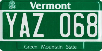 VT license plate YAZ068