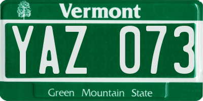 VT license plate YAZ073