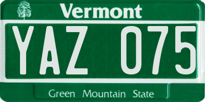 VT license plate YAZ075