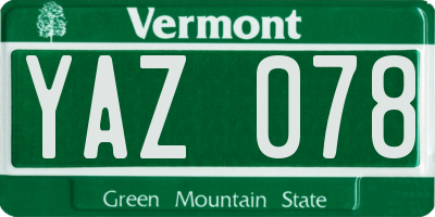 VT license plate YAZ078