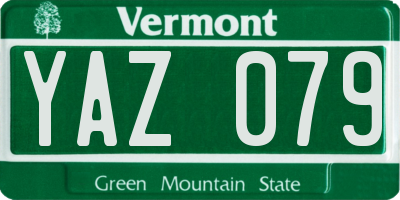 VT license plate YAZ079
