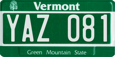 VT license plate YAZ081