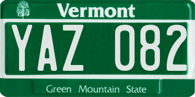 VT license plate YAZ082