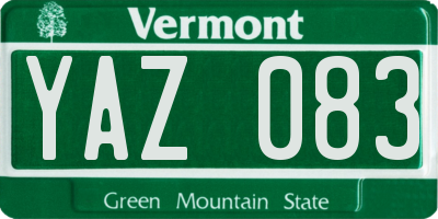 VT license plate YAZ083