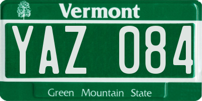 VT license plate YAZ084