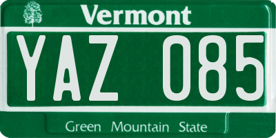VT license plate YAZ085