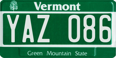 VT license plate YAZ086
