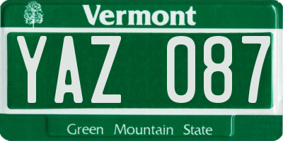 VT license plate YAZ087