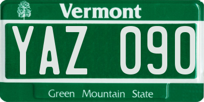 VT license plate YAZ090