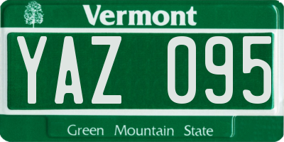 VT license plate YAZ095