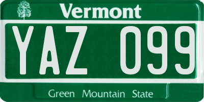 VT license plate YAZ099