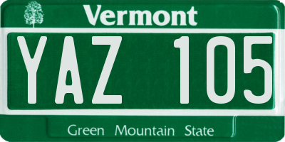 VT license plate YAZ105
