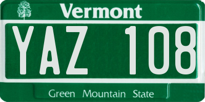 VT license plate YAZ108
