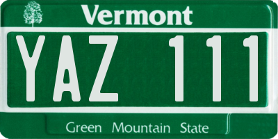 VT license plate YAZ111