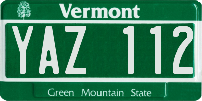 VT license plate YAZ112