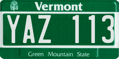 VT license plate YAZ113
