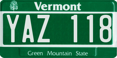 VT license plate YAZ118