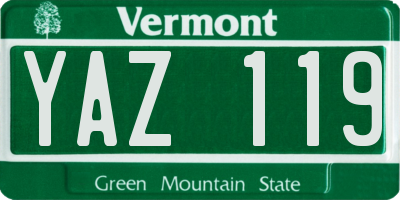 VT license plate YAZ119