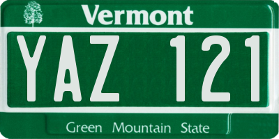 VT license plate YAZ121