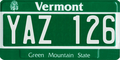 VT license plate YAZ126