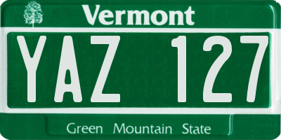 VT license plate YAZ127
