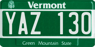 VT license plate YAZ130