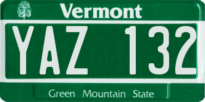 VT license plate YAZ132